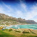 Camps Bay and Twelve Apostles of Table Mountain at Cape Town, South Africa
