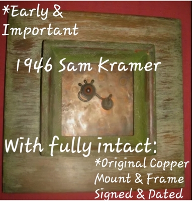 Important Early SAM KRAMER Taxidermy Eye Brooch With Original Signed And Dated Copper Mount And Frame Can Be Seen On EBAY Under Seller Garuvyblue Important Early SAM KRAMER Taxidermy Eye Brooch With Original Signed And Dated Copper Mount And Frame Can Be Seen On EBAY Under Seller Garuvyblue