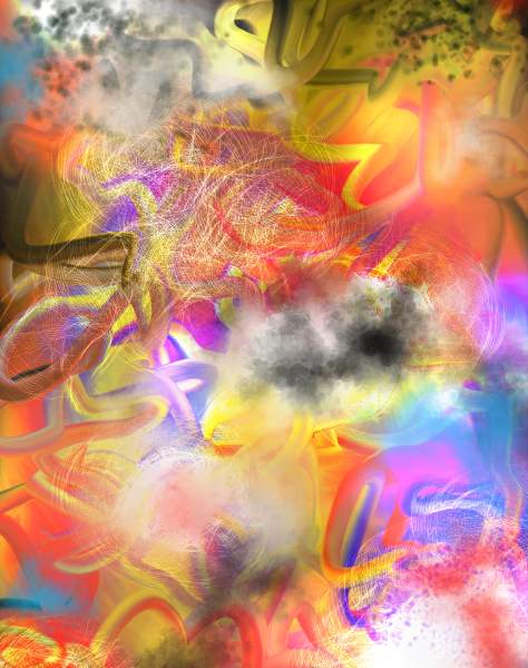 Creating A Whimsical And Dynamic Abstract Scene Only Digital 