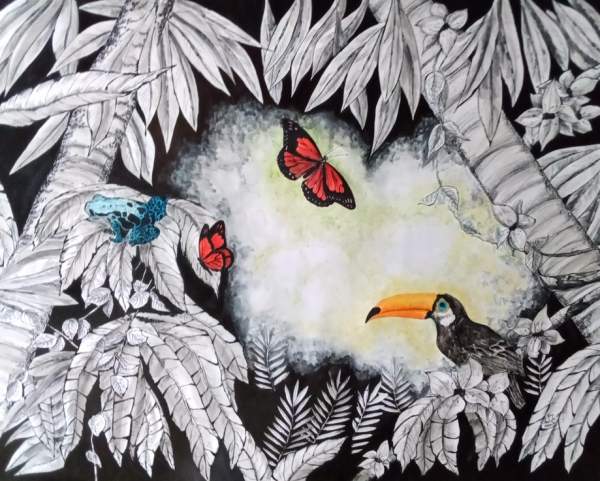 Your Best Jungle INK DRAWING 